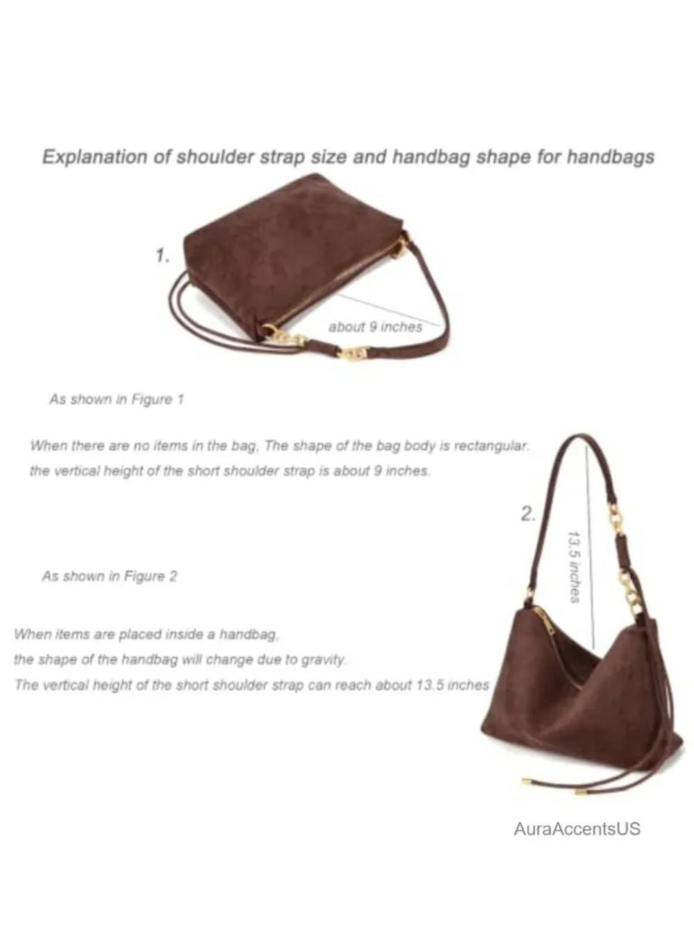 Faux Suede Hobo Shoulder Bag Crossbody with Adjustable Strap